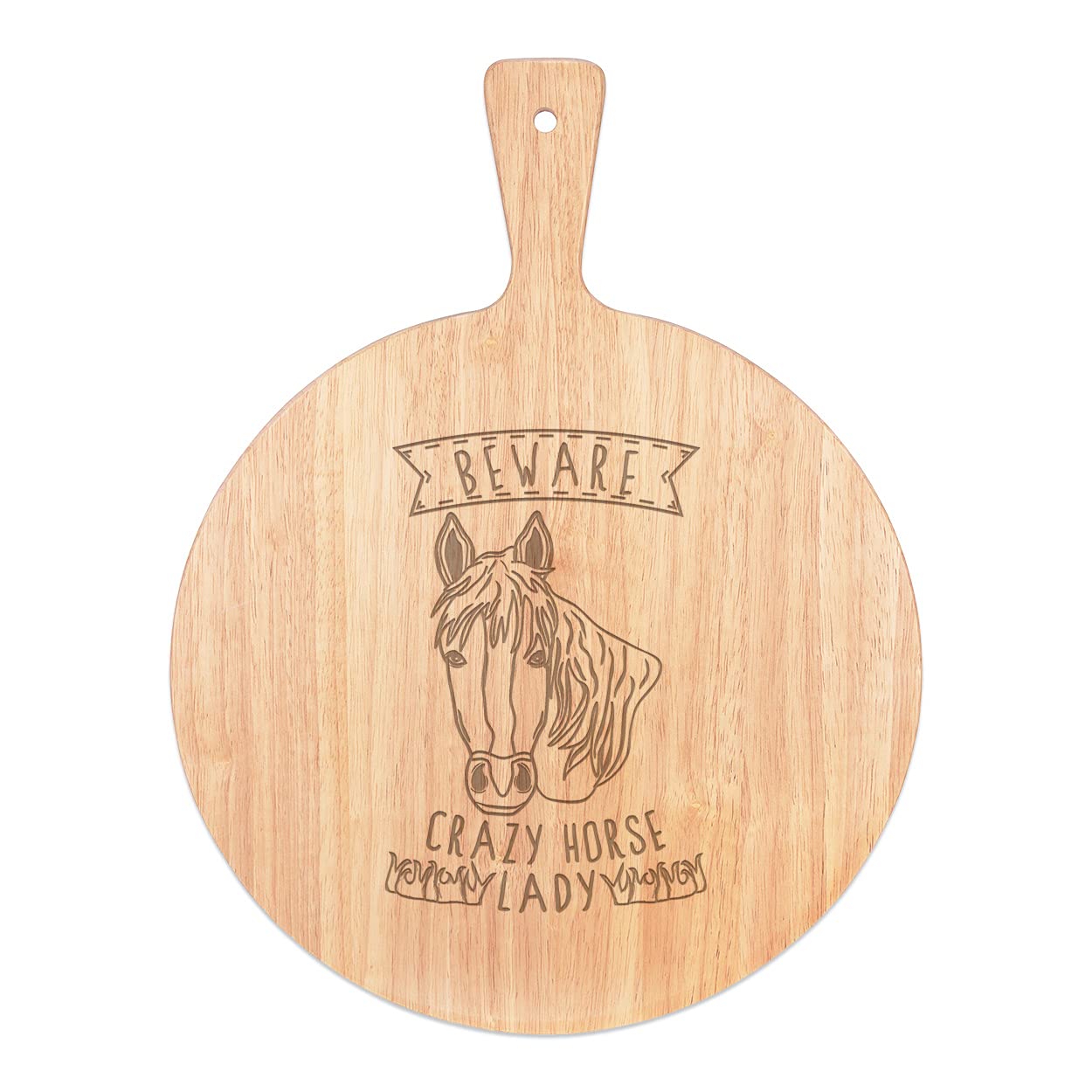 Plateau pizza bois Crazy Horse Femme anti-brûlure 45x34cm pour couper et servir sans effort