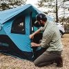 Gazelle TentsTM T3X Hub Tent Overland Edition, Easy 90 Second Set-Up, Waterproof, UV Resistant, Removable Floor, Footprint, 3-Person, Pacific Blue, 68 x 76 x 82, GT302PB