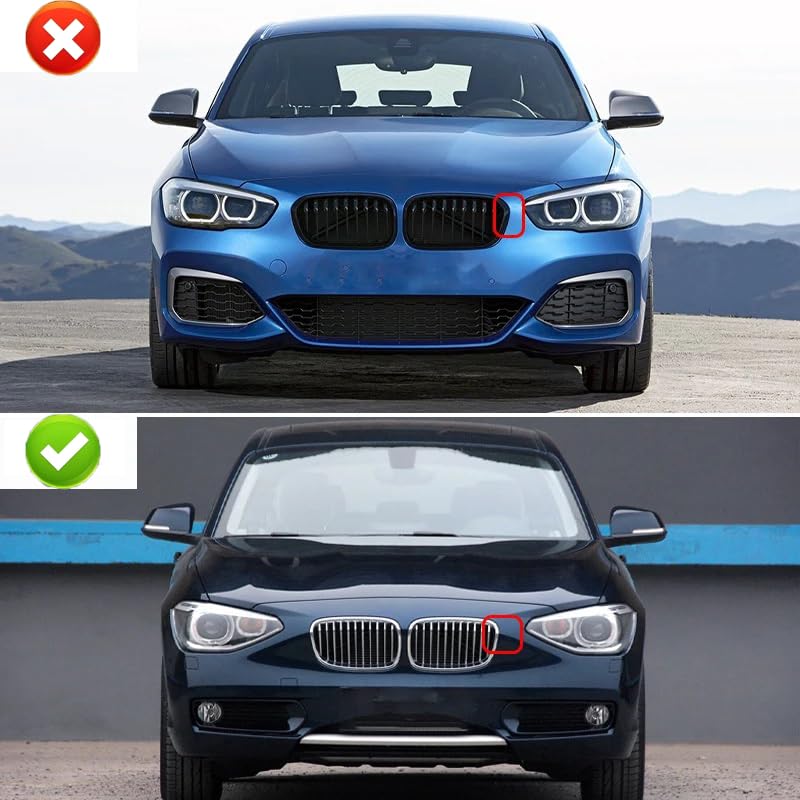 Grille capot avant haut de gamme double latte pour Série 1 F20 F21 noir