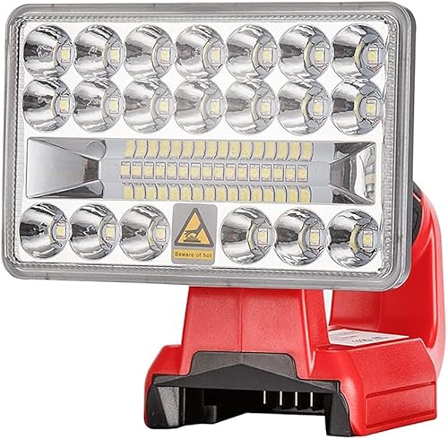 Luz de trabajo LED para batería Milwaukee M18B2 de 18 V, 18 W, 2000 lúmenes, luz de batería de inundación inalámbrica con rotación de 90°, puerto