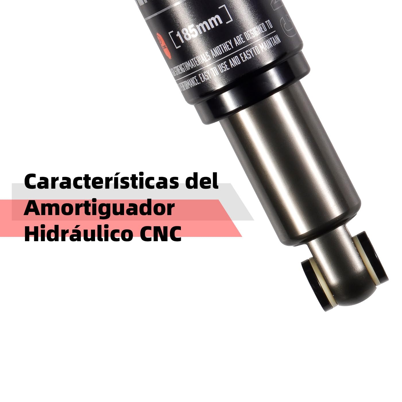 Amortiguador Trasero Bicicleta,Amortiguador Hidráulico 120mm 125mm 150mm 165mm 185mm 190mm 200mm, Suspensión Trasera Bici para Montaña,Scooter,Patinete Electrico,ebike,Eléctrica,165x750Lbs.