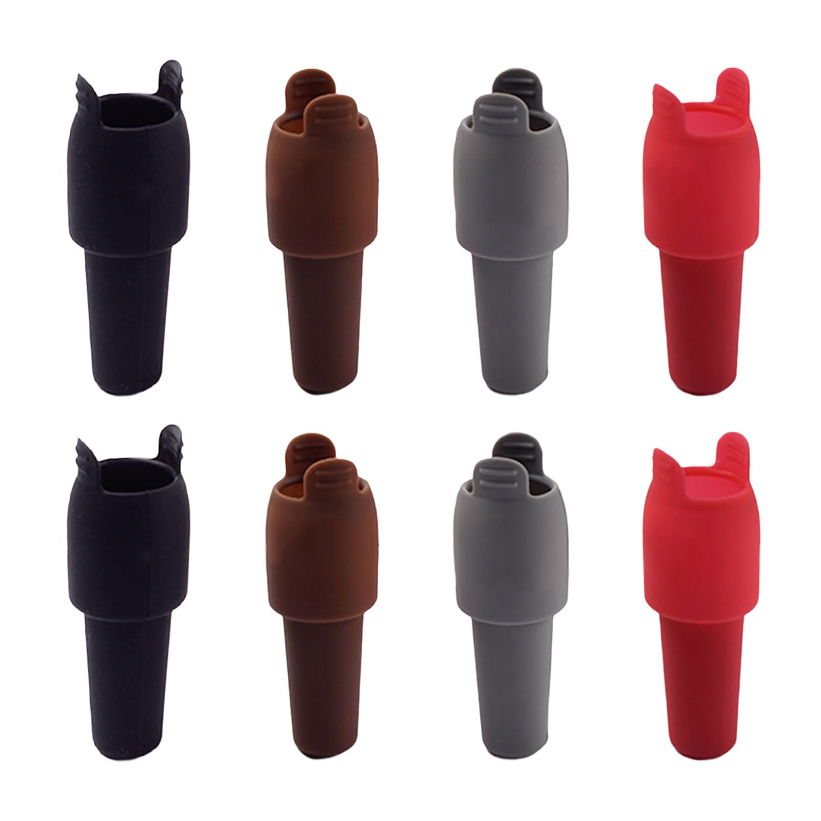 LUCKGONI Pack of 8 Silicone Wine Stoppers with and Pull Handle for Leak Bottle Closures in Multiple Color