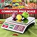 CAMRY Digital Price Computing Scale 66lb/30kg Commercial Produce Scale with Stainless Steel Platform and Green Backlight LCD Display for Meat, Fruit, Ideal for Deli, Farmers Markets, Restaurants