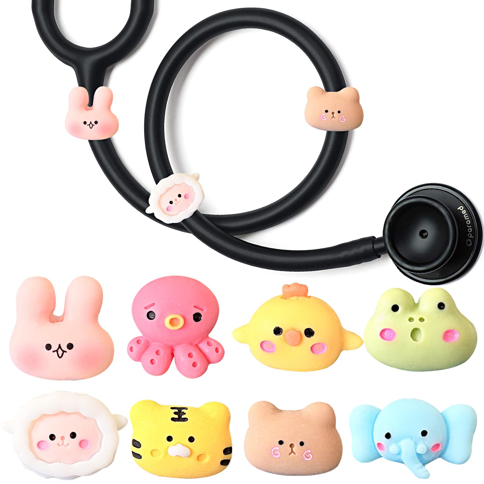 Photo 1 of 8 Pcs Stethoscope Charms - Cat Shape - Medical ID Tag