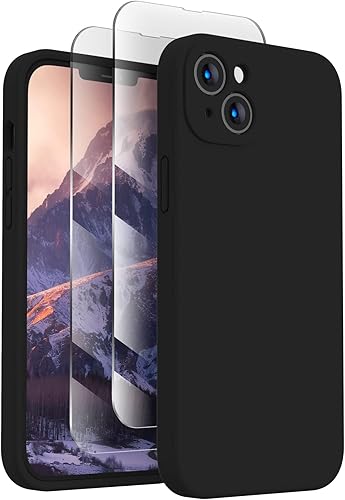 Miniatura 703 de FireNova Funda para iPhone 14 Pro, funda de silicona mejorada [protección de cámara] con [2 protectores de pantalla], forro interior de microfibra