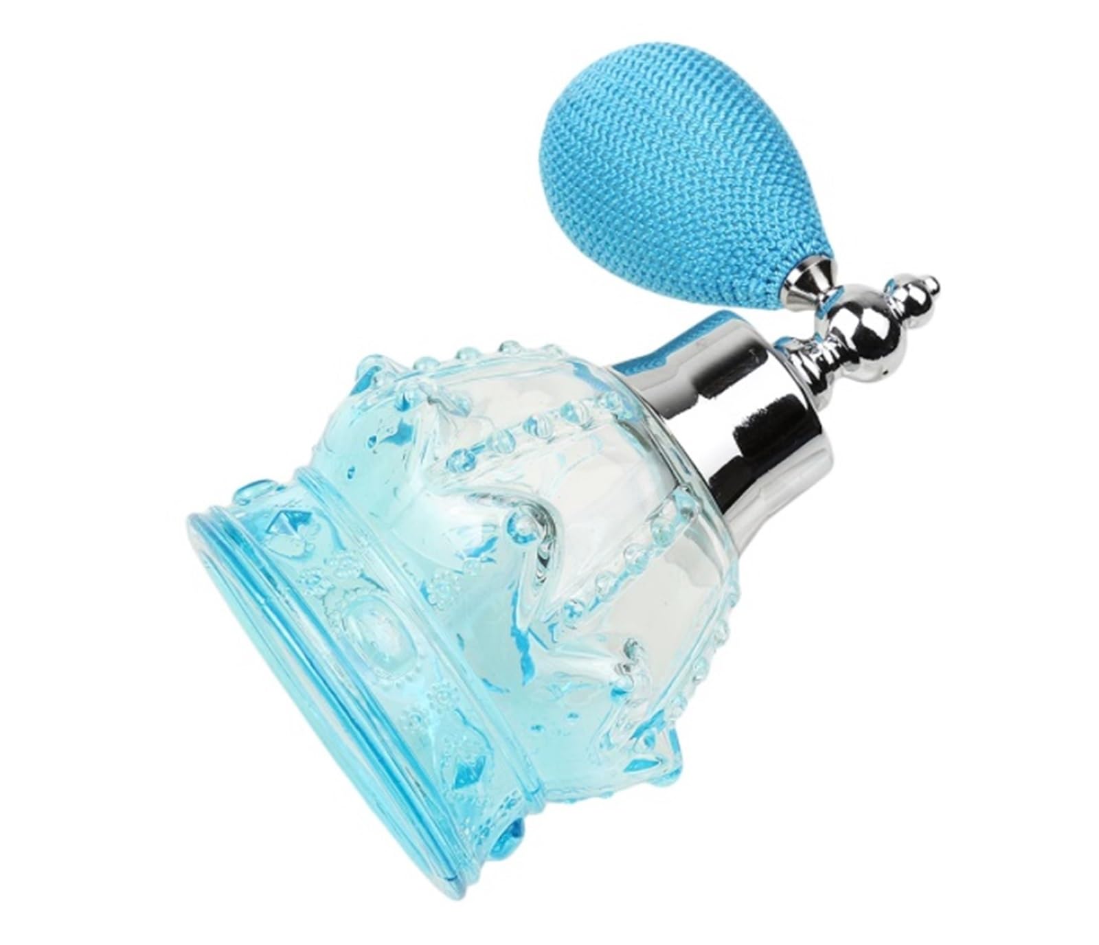 1 Stücke Vintage Glas Parfüm Flasche Zerstäuber Spray Nachfüllbarer Diffusor for Duft und Reisegebrauch Für Balkone Und Gärten(Blue)