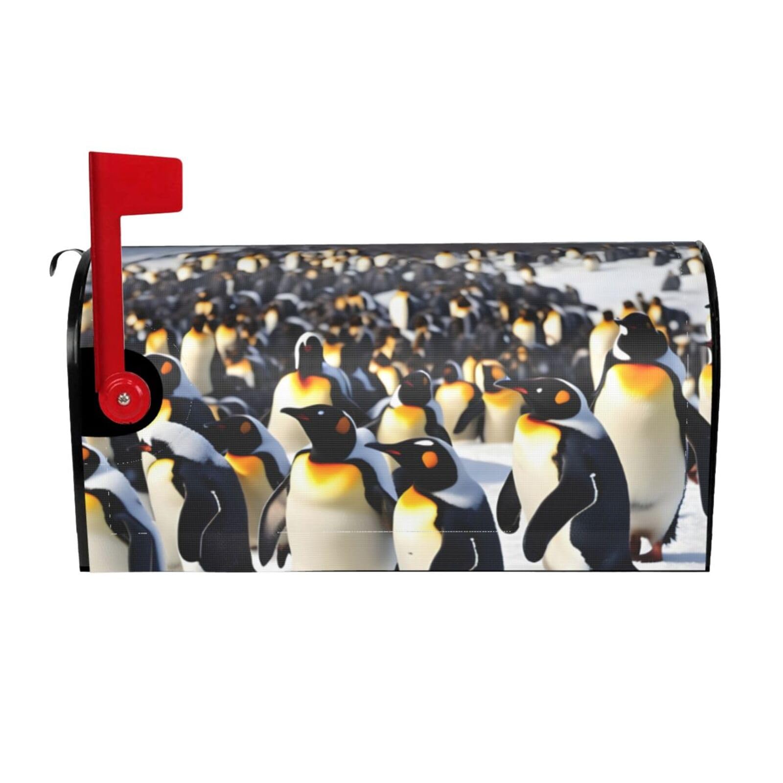 Happy Penguins Print Mailbox Cover Wraps Post Letter Box Cover Decor For Outside Garden Yard Farmhouse Home