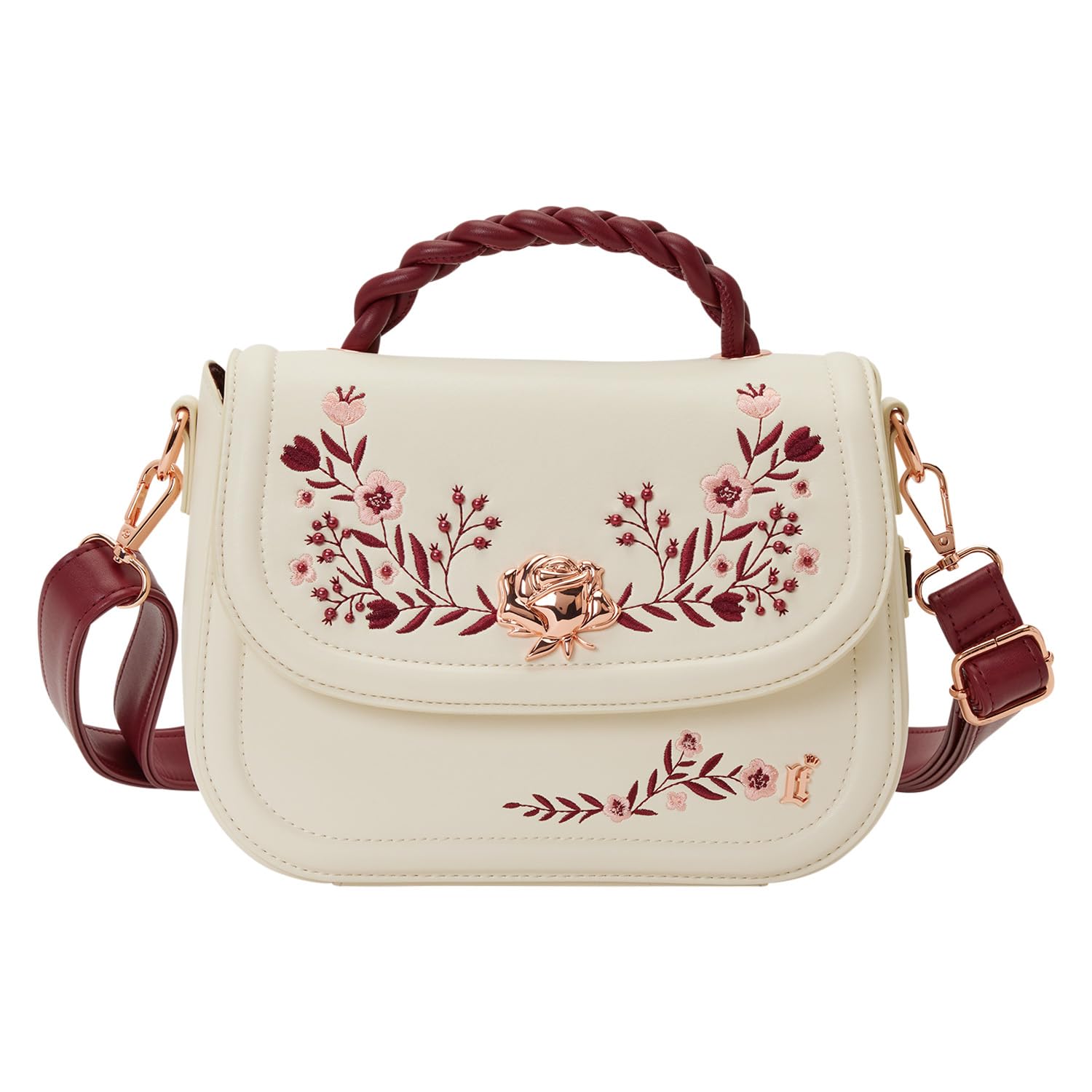 Cream & Red Floral Crossbody Bag-image-16