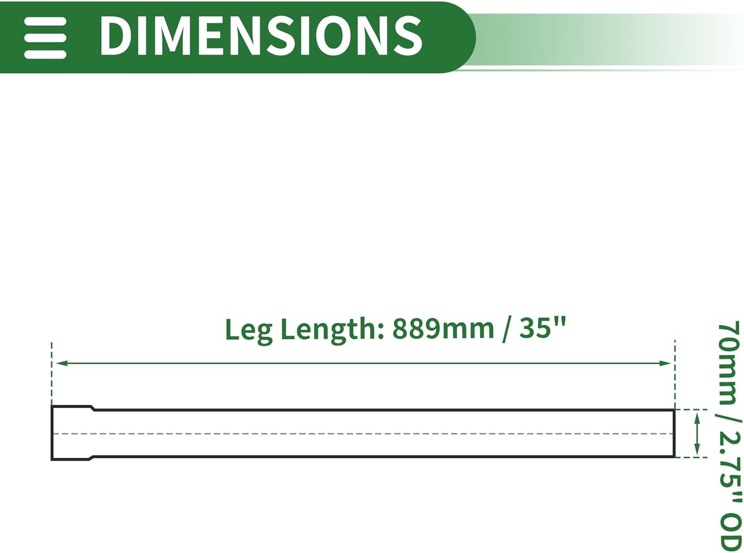 Motoforti 2.75" OD Straight Tubing Mandrel Exhaust Tube Pipe 35" Length T304 Stainless Steel Universal Fit Piping Silver Tone
