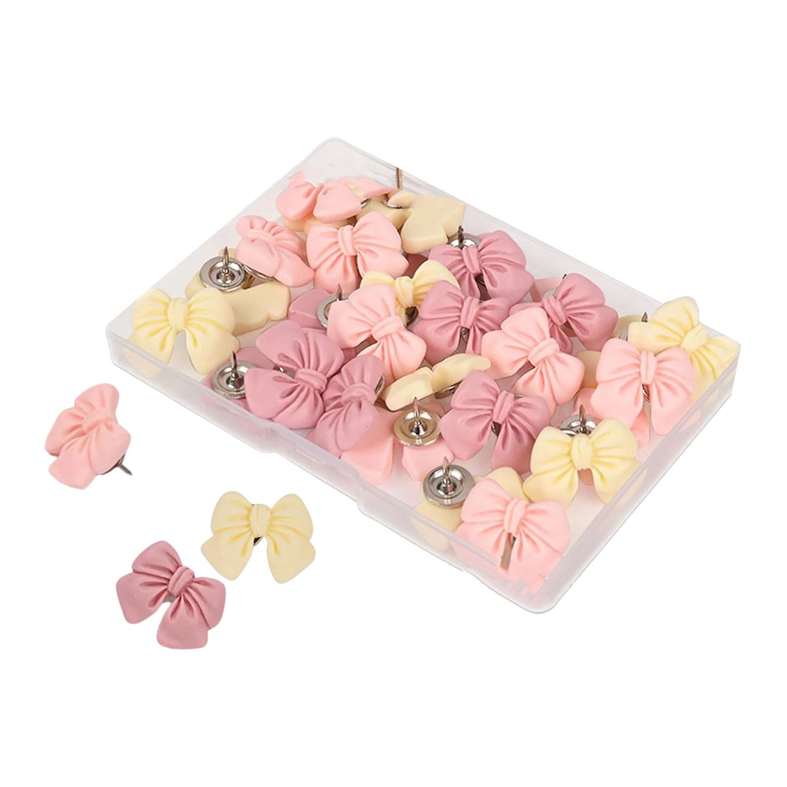 Bowknot Theme Thumbtacks Safe Design Push Pins with Box for Home Decoration Bulletin Board Pins