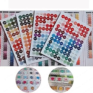 FIYO Color Number Stickers,447 Labels for Multi Colors Apply to Diamond Painting Storage Boxes Diamond Painting Number Sticker Diamond Painting Labels Diamond Painting Color Chart (5 Set)