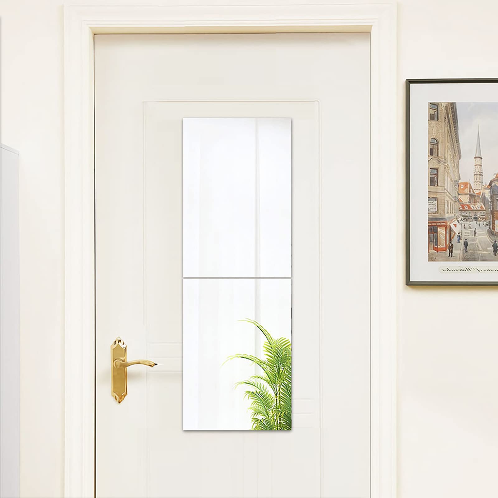 LOV HOMEAcrylic Mirror Sheets Self-Adhesive, Removable Wall-Mounted DIY Acrylic Sheet Safety Mirror Tiles for Kids Wall Decor(2, 12" x 12")