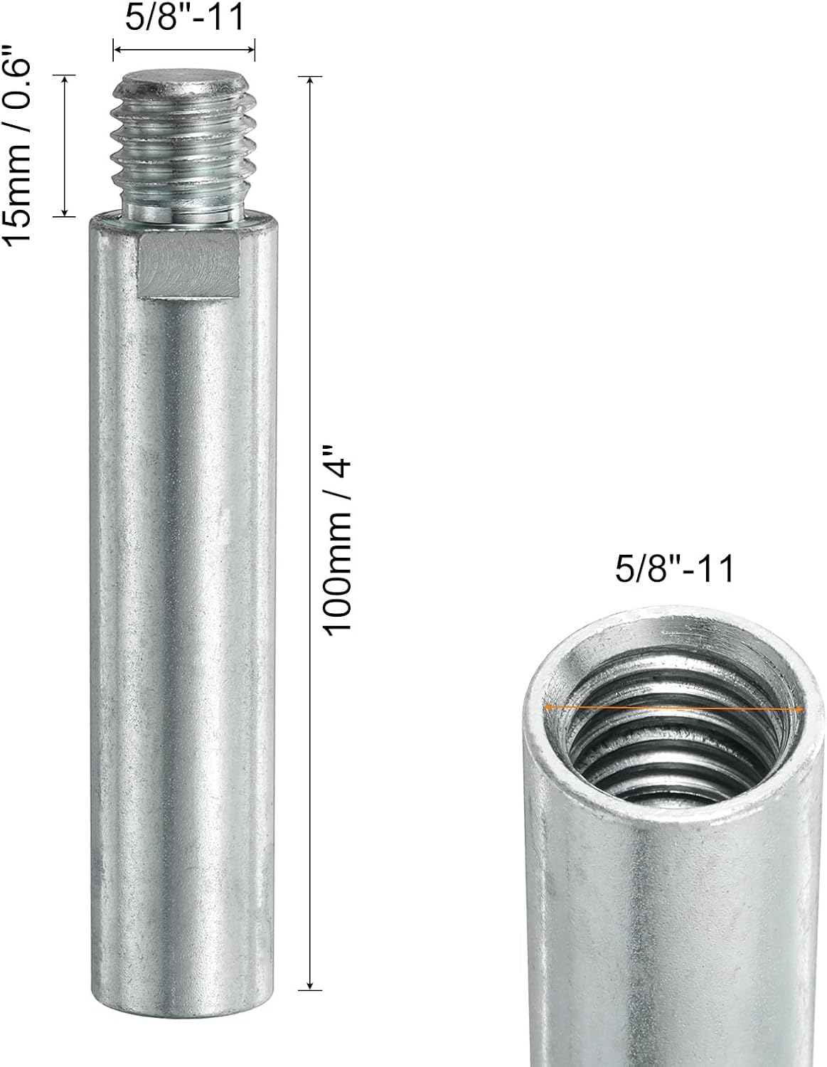 HARFINGTON 5/8"-11 Thread Angle Grinder Extension Shaft 100mm Connecting Rotary Rod Machine Extension Rod for Car Polisher Polishing Pads