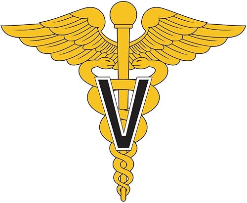 US Army - Adhesivo reflectante con emblema del cuerpo veterinario, 3.5 pulgadas de alto, a todo color, en material reflectante 3M