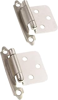 South Main Hardware SH7114-SN-VO-10 10-Pair Pack, Traditional Cabinet Hinge Variable Overlay, Satin Nickel