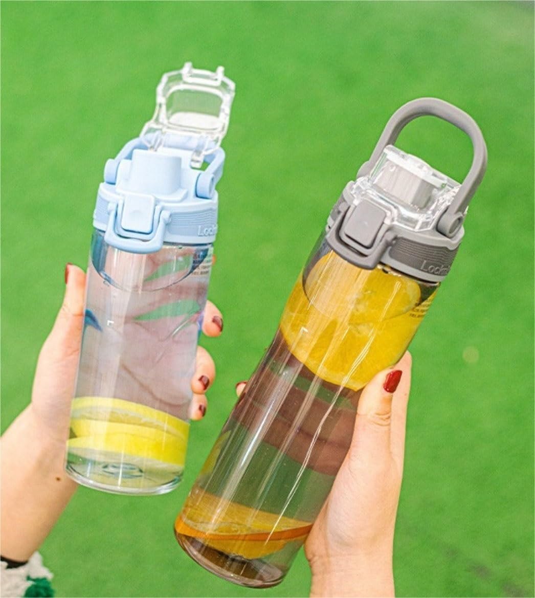Botella Agua Botella de Agua for Oficina Deportes al Aire Libre Taza de Agua de plástico Taza de Jugo Taza for Beber Hervidor portátil Rosa 700ml Botella(Gray)