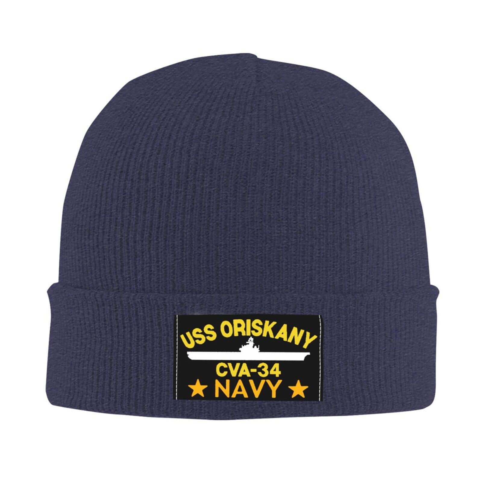 LEILEIflag USS Oriskany Cva-34 Beanie Cap Knit Skull Caps Winter Warm Pullover Cap Black