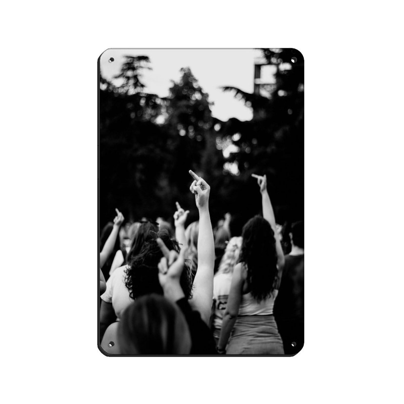 Middle Finger Poster, Feminist Art, Girl Power Tin Sign Vintage Metal Pub Club Cafe Bar Home Wall Art Decoration Poster Retro 8x12inch(20x30cm)
