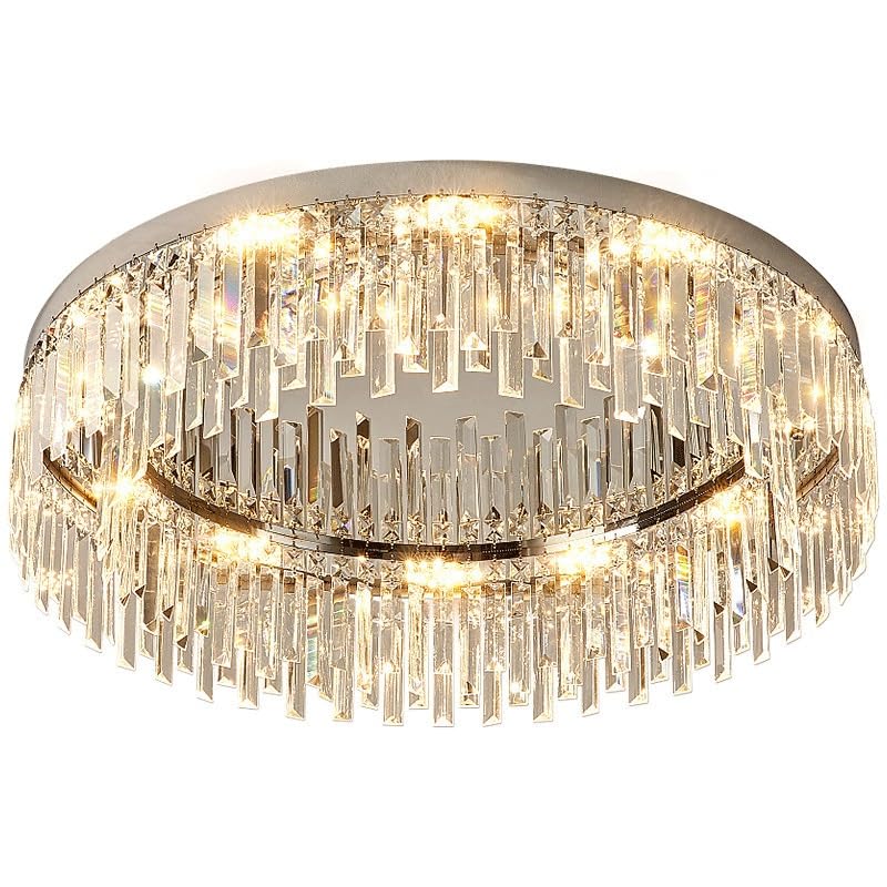 Plafonnier moderne cristal LED pour éclairer un salon sombre avec style et douceur