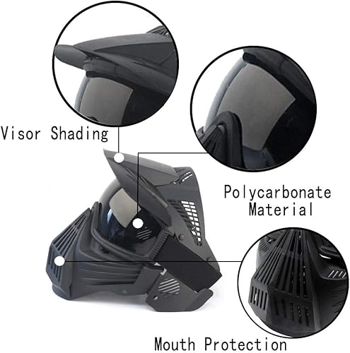 Miniatura 4 de Paintball Mask, Airsoft Mask, Full Face with Tactical Goggles Mask, Impact Resistant for Airsoft BB Hunting, CS Game Paintball, Motocross Skiing and