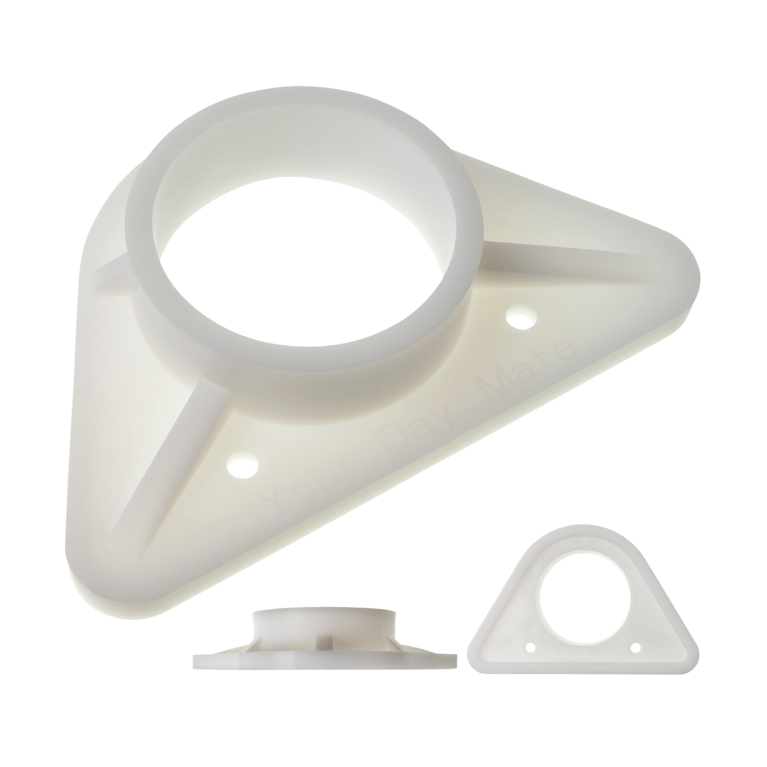 Sink Reinforcement, 1 piece, in White, Made of ABS, Standard Size with Ø 36.5 mm Inner Hole, tap stabiliser for Thin-Walled Stainless Steel Sinks, Sink tap stabilisation Against Swinging