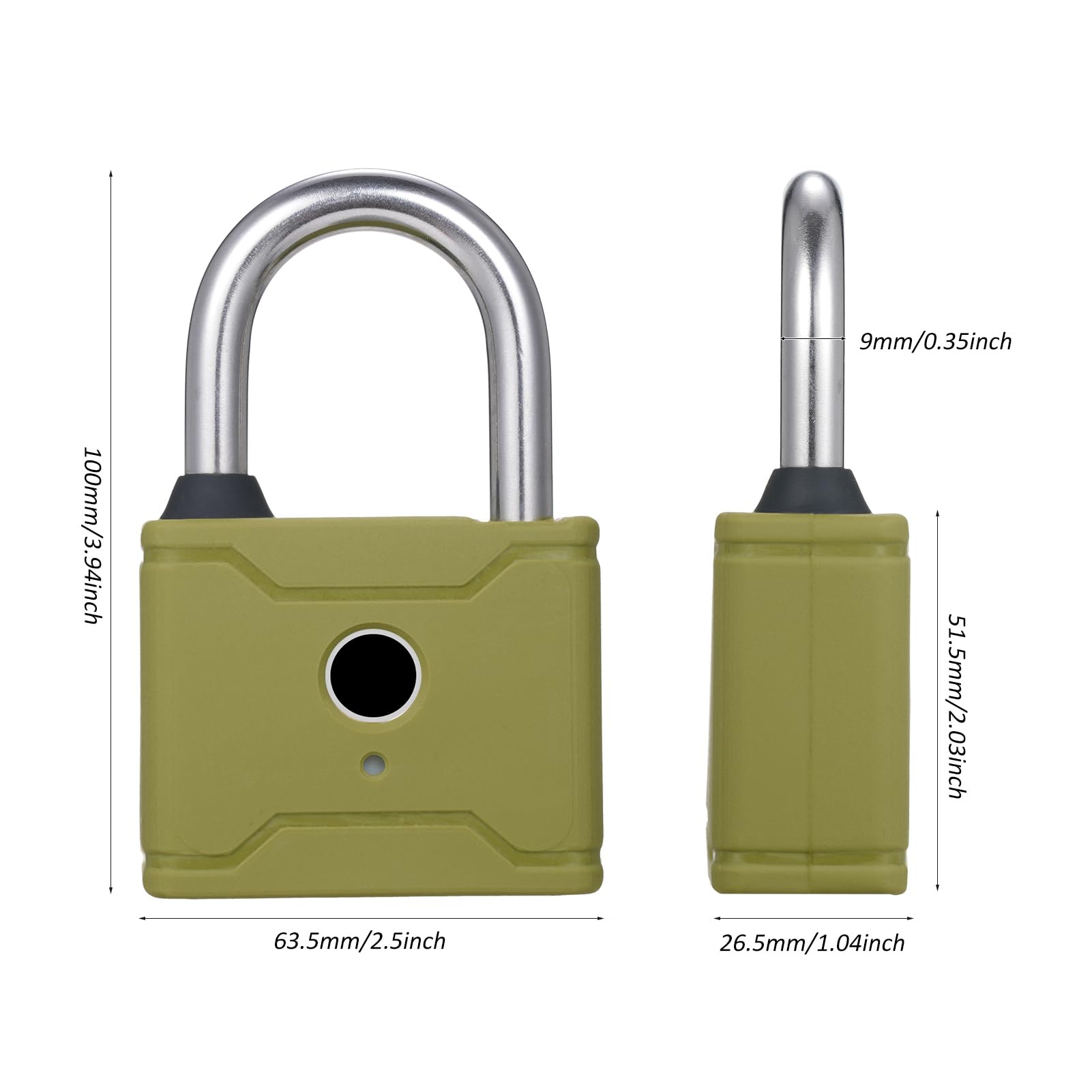 Ejoyous Cadenas Intelligent à Digitales en Alliage de Zinc, étanche IP65, 20 Digitales, Rechargeable par USB, Déverrouillage par Application pour Casier de Gym, Sac à Dos,