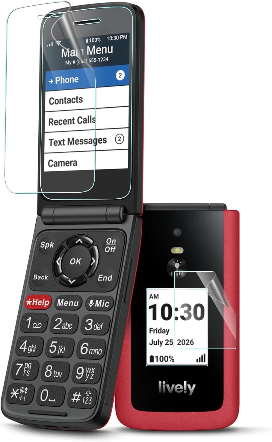 Zeking 2 Pack for Jitterbug Flip3 Screen Protector (PET)