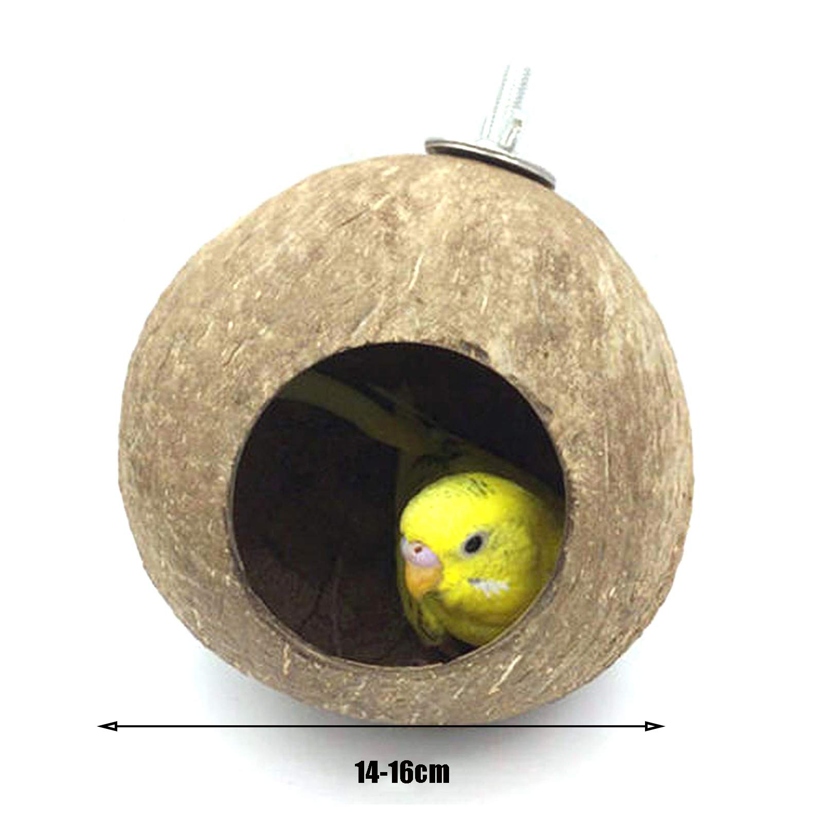 Casa para pájaros El Nido de pájaro de cáscara de Coco con Cordel es Conveniente para Colgar en el Patio del jardín, diámetro 10-12 cm, 13-14 cm, 14-16 cm (tamaño: 14-16 cm)