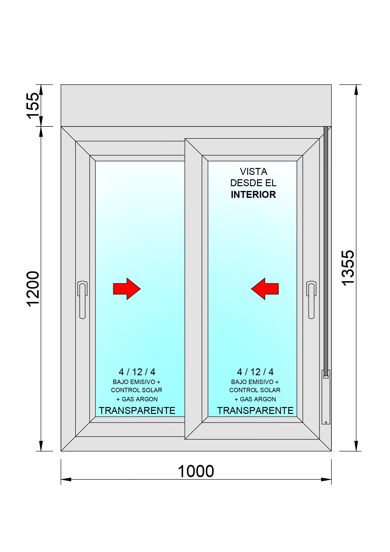 Ventanastock Ventana PVC Corredera Con Persiana (PVC) 1000x1355 2 hojas
