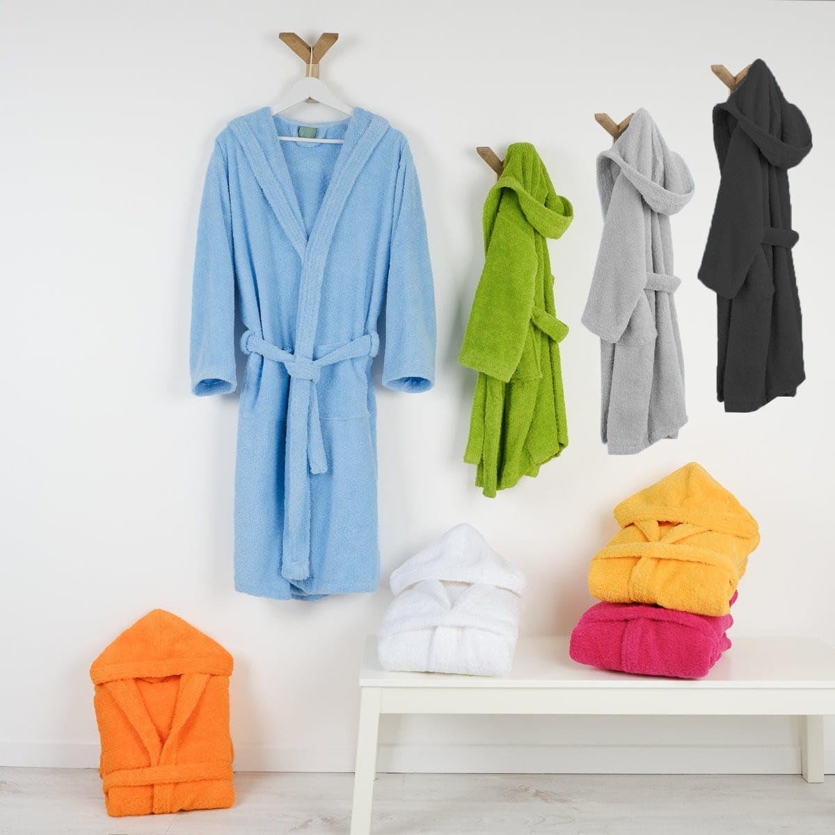 Albornoz infantil con capucha de algodón con rizos de esponja de Cocoon – Gris – 12 años