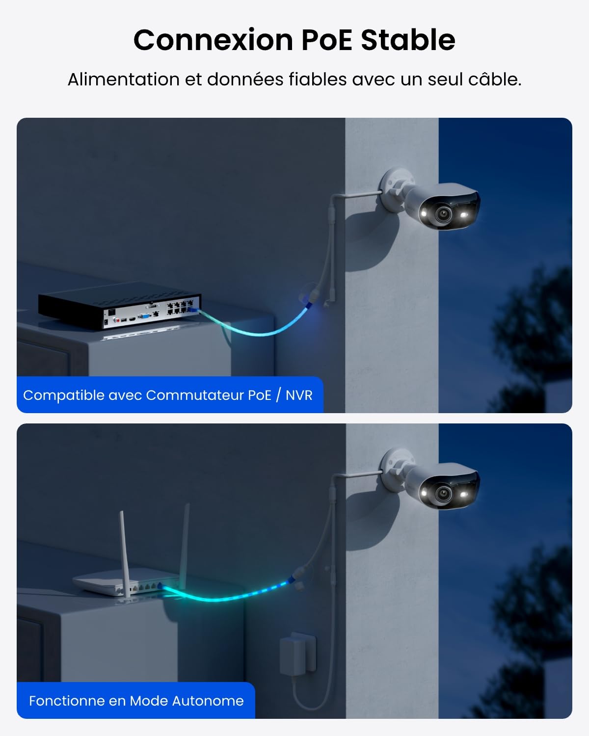 Reolink Elite XPro PoE Caméra de Surveillance 16MP 2 Objectifs Couverture 180°, Vision Nocturne ColorX/IR, Ouverture F1.0, Détection Humain/Véhicule/Animal, Trajectoire Intégrée et Enregistrement 24/7