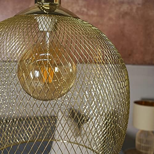 MiniSun Retro Style Gold Metal Mesh Basket Style Ceiling Pendant Light Fitting