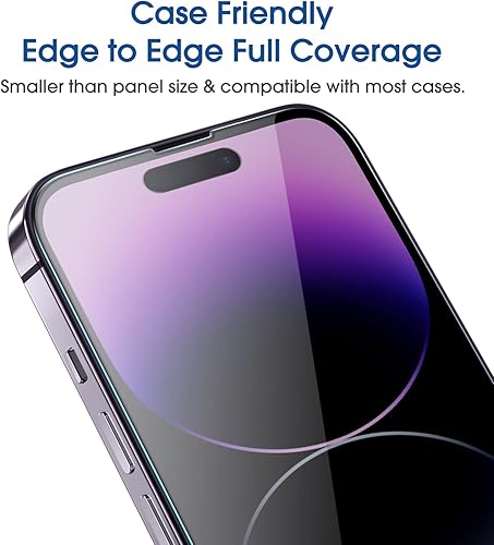 Miniatura 5 de amFilm OneTouch - Protector de pantalla de privacidad para iPhone 14 Pro de 6.1 pulgadas 2022, vidrio templado 9H, antiespía privado, cobertura