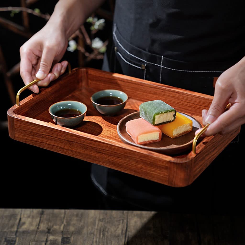 Bandeja Bandeja Moderna con Asas de Metal Bandeja de Desayuno Centro Decorativo decoración decoración Rectangular Mesa de café. Bandejas para Servir Comida(S)