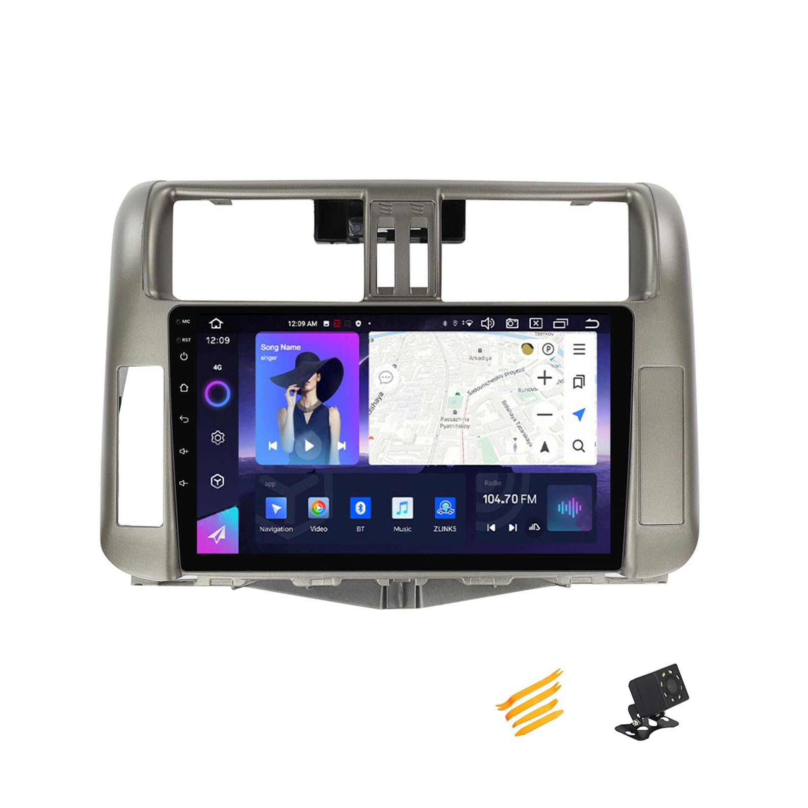 EsaSam Android 13 Car Stereo Bluetooth Car Play 2 DIN Touch Screen Compatible with Toyota Prado 150 2009~2013 9In QLED Display Car Radio with Navigation Android Auto FM RDS SWC,8 Core NF6 8G+128G