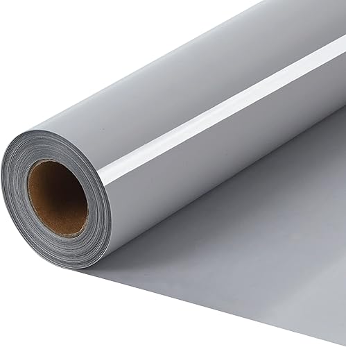 Miniatura 6 de RENLITONG - Vinilo HTV gris para planchar de 12 pulgadas por 10 pies, vinilo de transferencia de calor para rollos de vinilo HTV para todas las