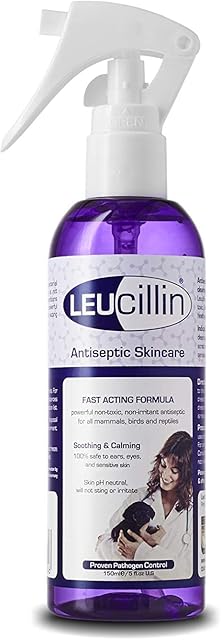 Leucillin Natural Antiseptic Spray | Antibacterial, Antifungal & Antiviral | for Dogs, Cats and All Animals | for Itchy Skin, Minor-wound Care and All Skin Care Health | 150ml