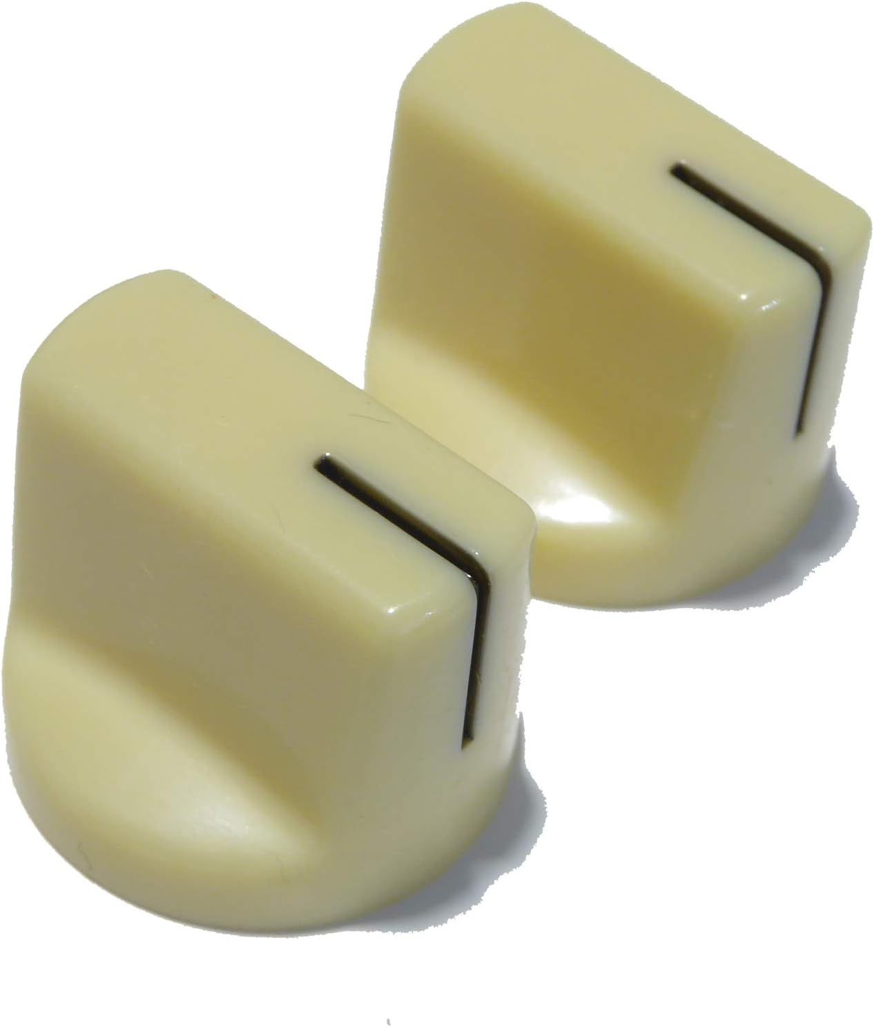 Pair of Ivory/Cream Superior Quality Guitar Knobs - pedal or amplifier 1510