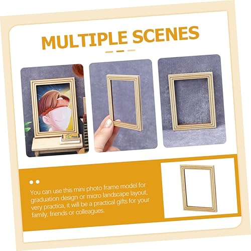 Miniatura 6 de DECHOUS 6pcs DIY marco de fotos en blanco liso mini marcos de fotos favores casa de muñecas marcos de fotos 1 6 escala muñeca muebles niños madera