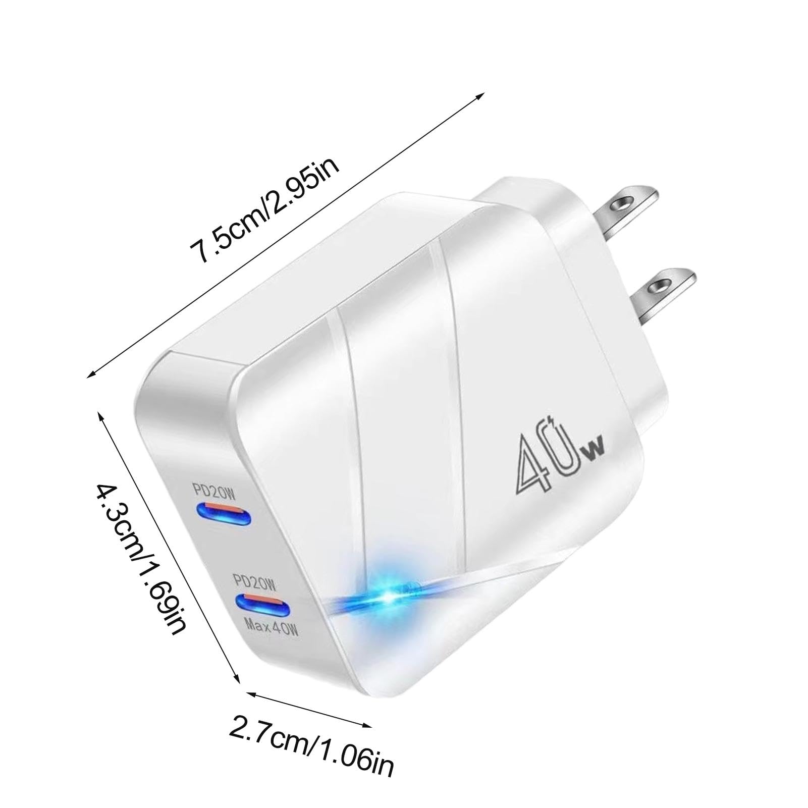 2USB-C PD トラベルチャージャー 高速 2USB-C PD トラベルチャージャー
