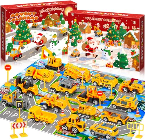TEBOKHAD Calendario Adviento Coches 2025, Juguetes Niños 1-6 Años Juguetes De Coches, Calendario De Adviento Coche Regalo Adviento, Juegos Para Niñas De 1-6 Años Calendario Niños