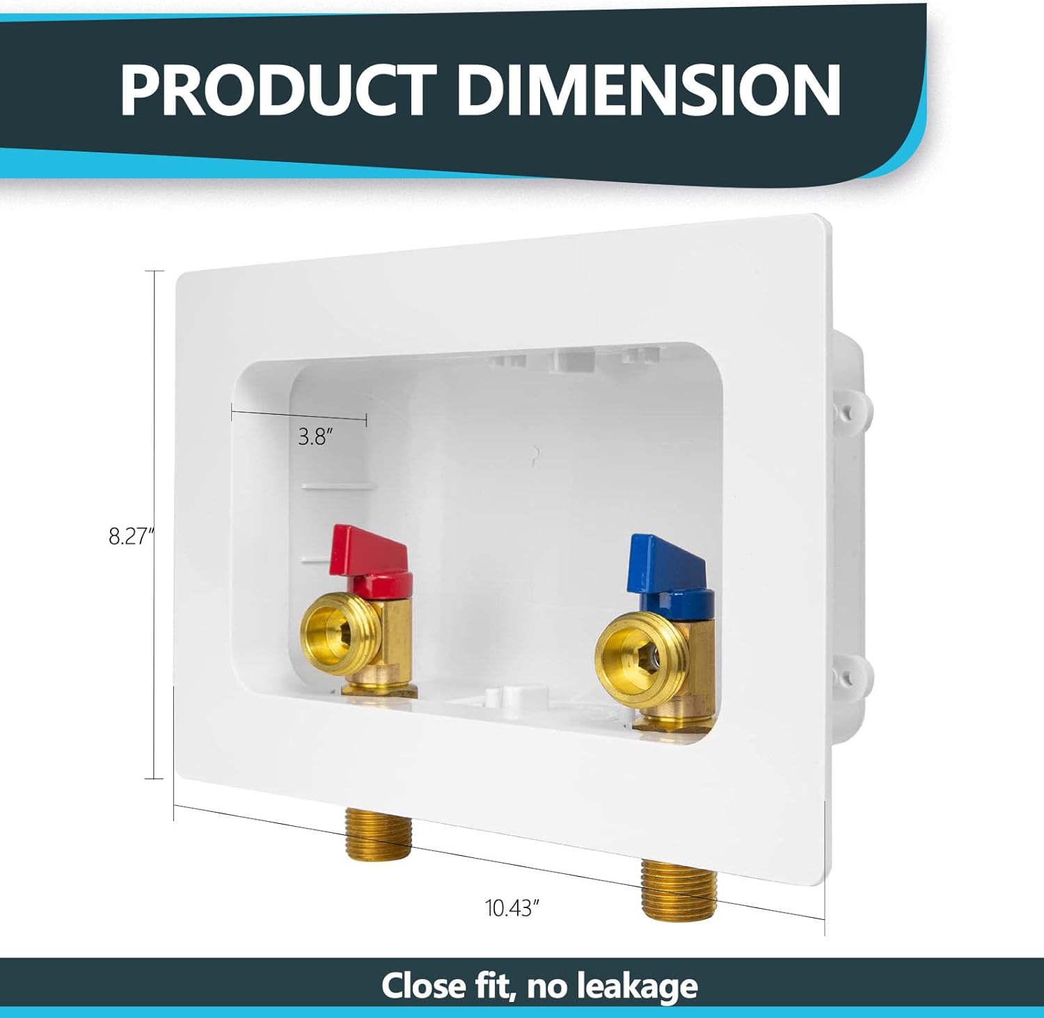 Washing Machine Outlet Box, Center Drain, 1/2 Inch MIP Sweat Inlet x 3/4 Inch MHT Outlet Connection, Laundry Washer Valve Outlet Box (Pack of 2)