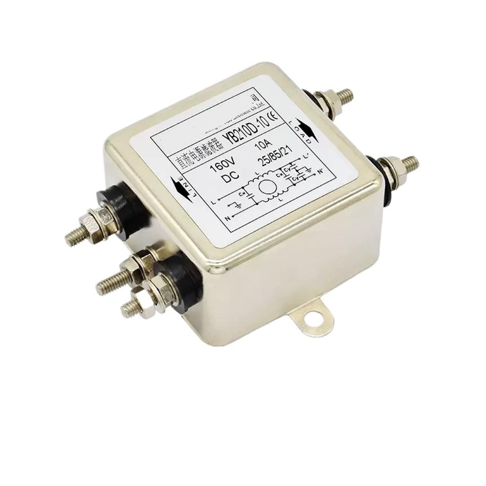 Filtro de alimentación de CC YB210D-1A de sección única 10A 24V