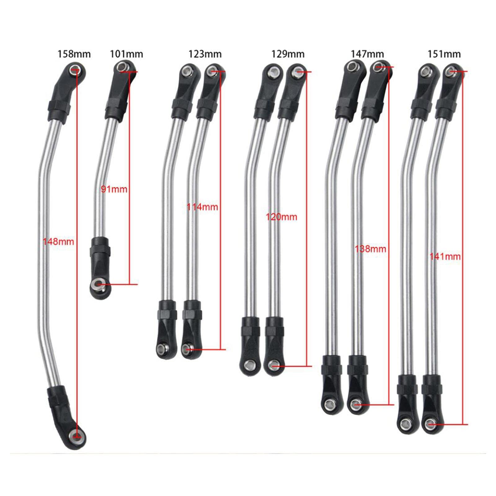 10 Pezzi Asta di Collegamento Auto Rc Accessori Metallo Plastica Parti Sostitutive per Migliorare Stabilità E Resistenza Adatto a Modellismo 1 10