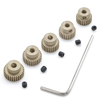 64P Pinion Gear Sets 26T 27T 28T 29T 30T for Shaft 3.175mm RC Motor Compatible with HPI Kyosho Losi Axial Tamiya 1/10 RC Car Monster Truck Upgrade Parts