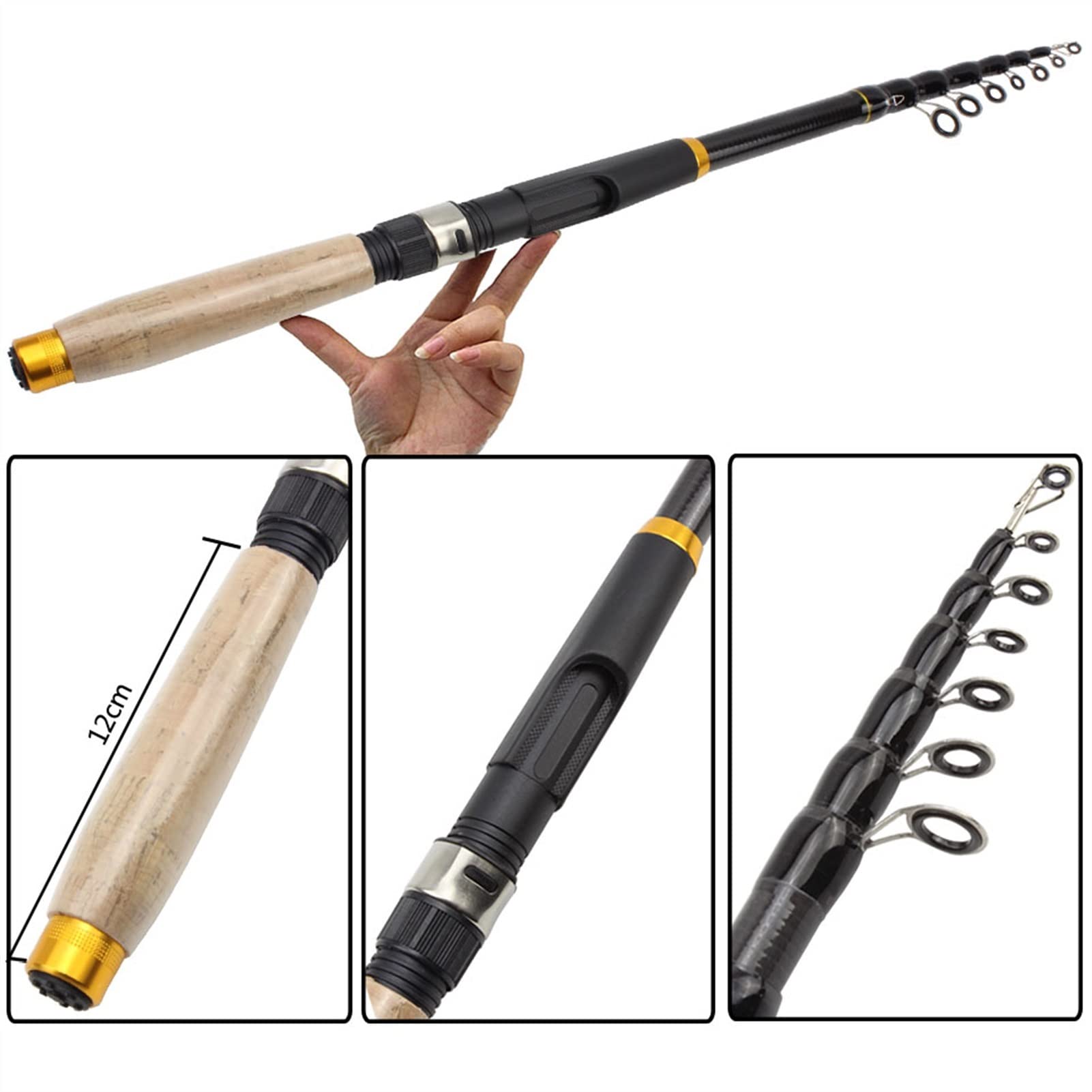 Hengelset Ufish compact telescopische hengel 3 meter voor beginners