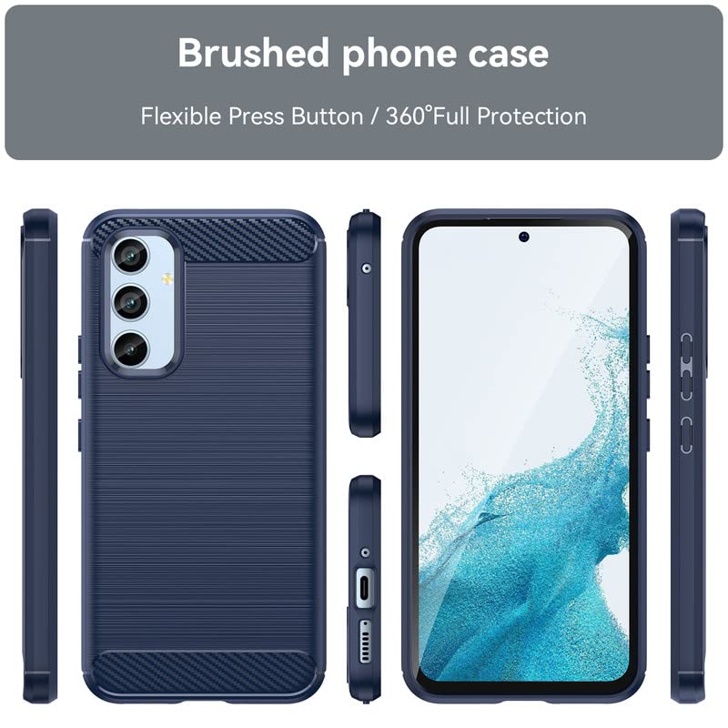 Image of Hybrid Carbon Fiber Back Case for Samsung Galaxy A54 5G (Blue)
