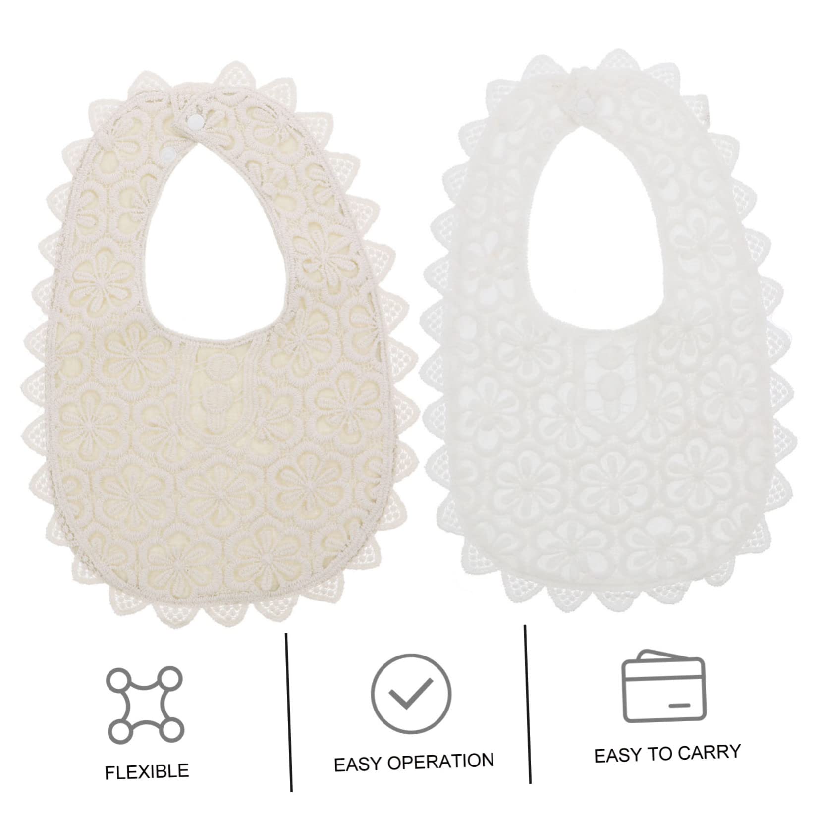 Toyvian 4pezzi Bavaglini Pizzo Per Bavaglini Cotone Regolabili Per Pasti Drool