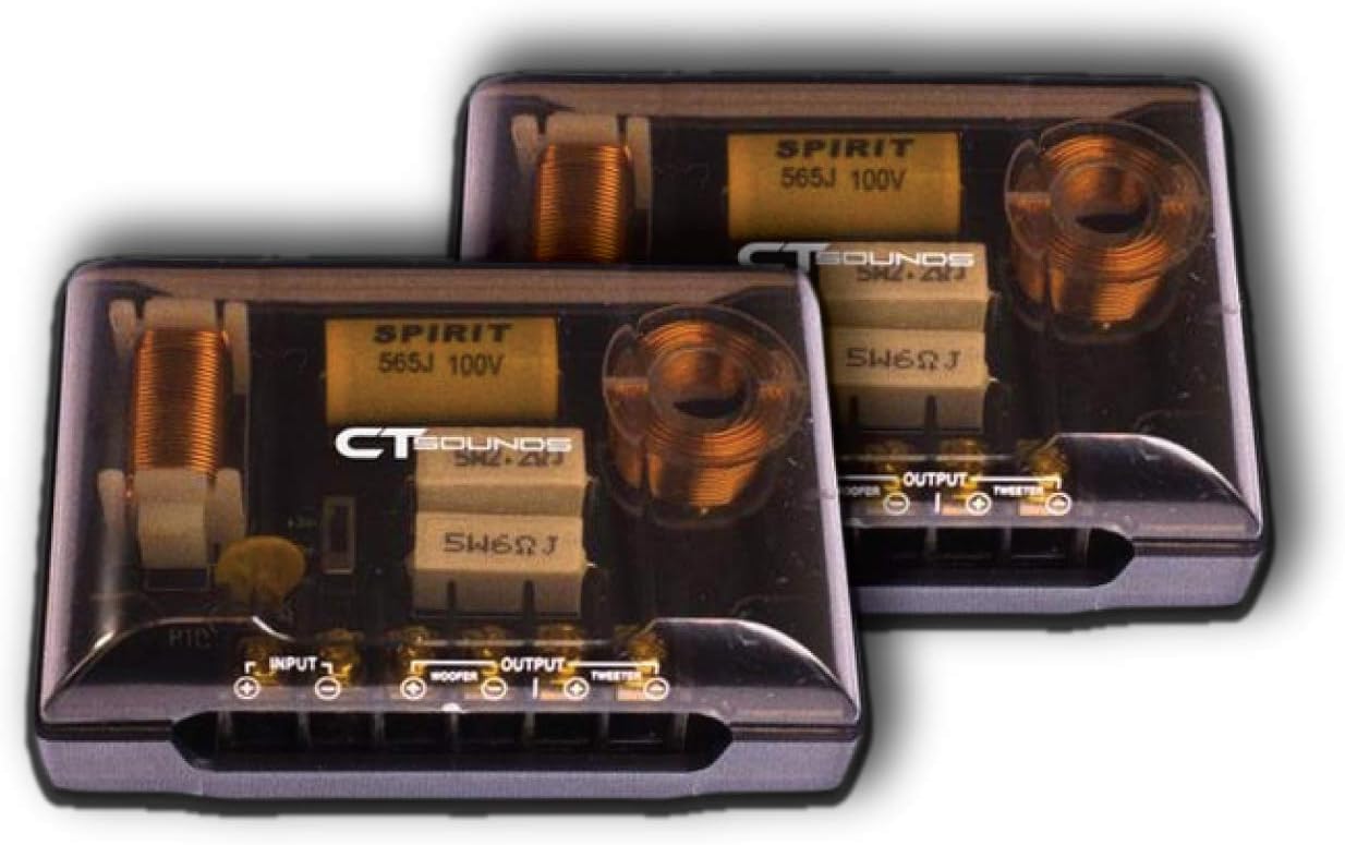 CT Sounds Car Audio Passive 2 Way Crossover - Set for Component Speakers, Midrange and Tweeter Crossovers, Full Range Audio Frequency (Pair)