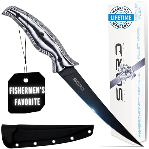 SORD Fillet Knife - 5-9" Filet Knives For Fish - Razor Sharp Boning Knife - Saltwater and Freshwater Fishing - Includes Kydex Sheath - Full Tang Blades | G10 Non Slip Grip | Corrosion Resistant